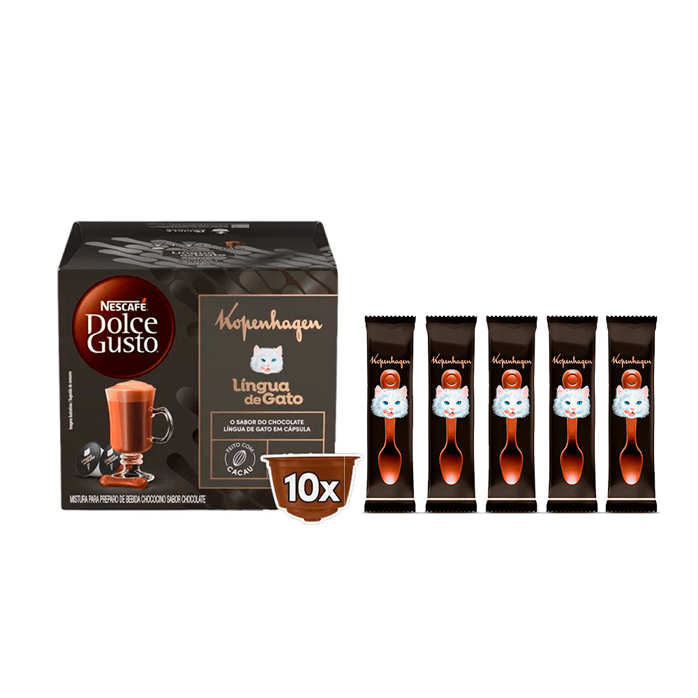 Combo Cápsulas Dolce Gusto Nestlé® Língua De Gato + Colher Língua De Gato